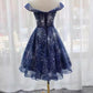 Off Houlder Bridesmaid Dress, Sequin Evening Dress, Short Homecoming Dress,custom Made   cg21680