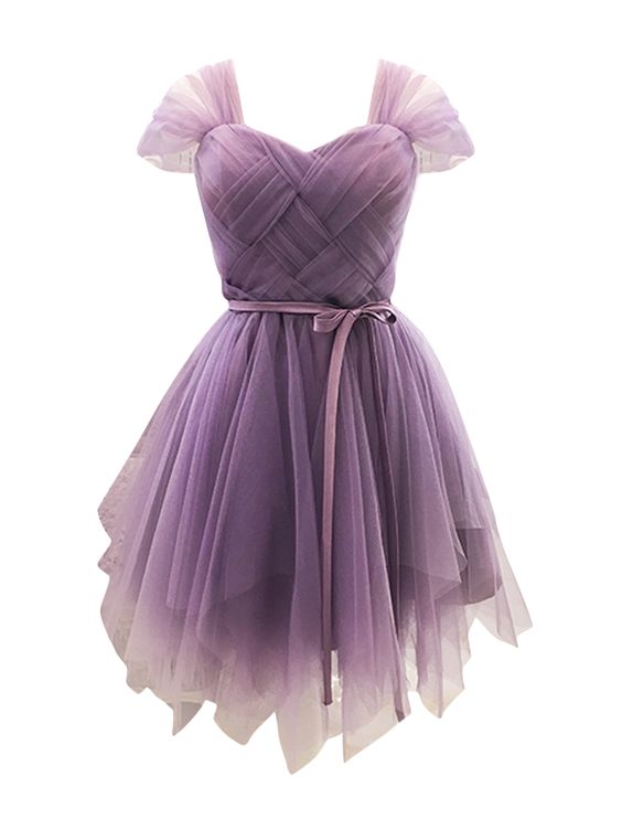 Purple Sweetheart Stretch Back Tulle Homecoming Dress  cg2176