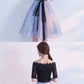 Sexy Off Shoulder Black Tulle Knee Length Homecoming Dresses cg219
