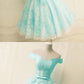 Green / pink  Off the Shoulder Appliques Short Homecoming Dress cg222