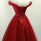 SIMPLE TULLE BURGUNDY SHORT homecoming DRESS, TULLE SHORT BRIDESMAID DRESS cg2400