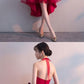 Halter Red Tulle A-Line Homecoming Dresses,Sleeveless Short homecoming Dresses  cg285