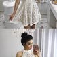 Fashion A-Line High Neck Short/Mini Lace Homecoming/Party Dress ,lace homecoming dress  cg298