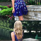 Floral Royal Blue Homecoming Dress, Short Open Back homecoming Dress with Beading cg387