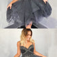 Elegant Asymmetry Grey Beaded Homecoming Dresses, Short Party dresses cg393