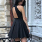 A-Line Sleeveless Jewel Open Back Satin Homecoming Cocktail Dress  cg541