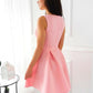 Sleeveless Deep V-Neck Pink Satin Homecoming Cocktail Dress cg546