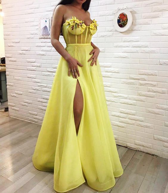 Elegant Prom Dresses ， Yellow Sweetheart Prom Dress  cg5546