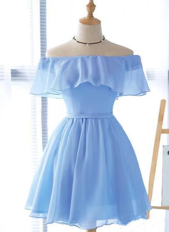 Beautiful Light Off Shoulder Knee Length homecoming Dress, Party Dress 2020  cg5752