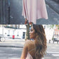 A-Line Halter Open Back Tea Length Homecoming Dresses cg576