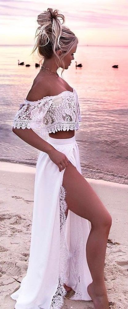 two piece long prom dresses,off the shoulder formal dresses cg617