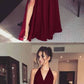 Burgundy Prom Dress, Sleeveless Evening Dress, Sexy Evening Dress, Evening Dress Backless, A-Line Prom Dress cg622