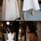 A-Line Spaghetti Straps Backless Tea-Length White Prom Dress with Pockets cg627