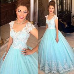 White Lace Prom Dress,Blue Tulle Prom Dresses  cg6422