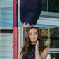 Two Piece Purple Lace Beaded Tight Homecoming Dress cg661