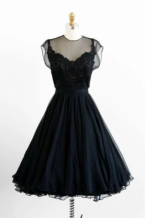 Black Chiffon and Floral Lace Cocktail Homecoming Dress  cg6898