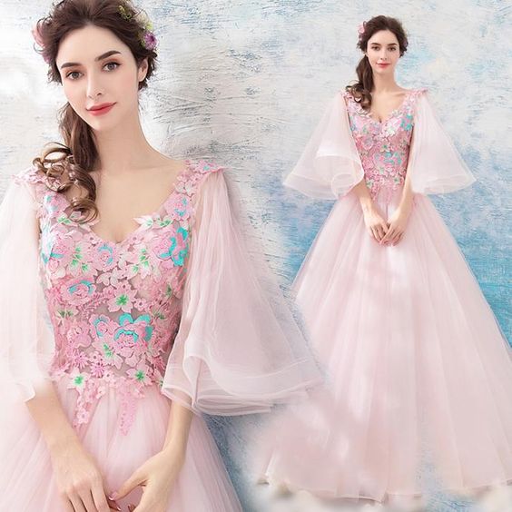 Cute Prom Dress, New Arrival Pink Organza Long Prom Dress A Line Women Party Gowns  cg7085