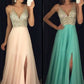 Sparkly Beaded Long V-Neck Prom Dress Fashion Long Side Slit School Dance Dresses  cg7132