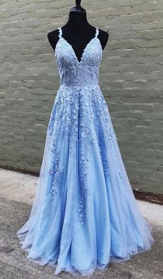 Light Blue Lace Prom Dress, Military Ball Dress,Winter Formal Evening Dress, Schoold Party Dress  cg7236