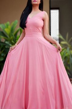 Pink Elegant Long Prom Dresses, Pink Formal Dresses, Open Back Prom Dress  cg7298