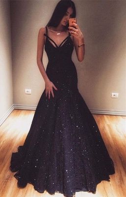 Fashion Spaghetti Straps Sleeveless Mermaid Floor-Length Prom Dress  cg7318