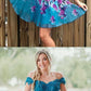 Turquoise Off Shoulder Beading Lace Floral Homecoming Dresses cg754