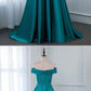 Turquoise Satin Strapless Long Bridesmaid Dress, Prom Dress  cg7554