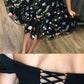 Black Two Piece Off Shoulder Embroidery Homecoming Dresses cg759
