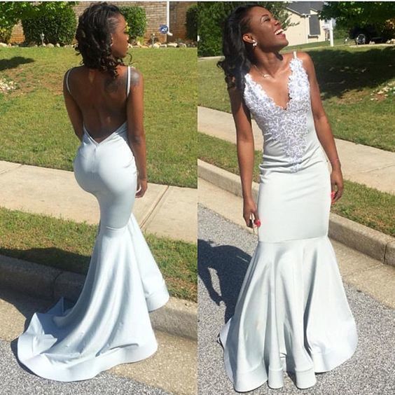 Lace Prom Dress with Open Back,Mermaid Prom Dress,Long Formal Party Gown   cg7686