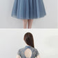 Blue A Line Tulle Short Sleeves High Neck Appliques Homecoming Dresses cg810