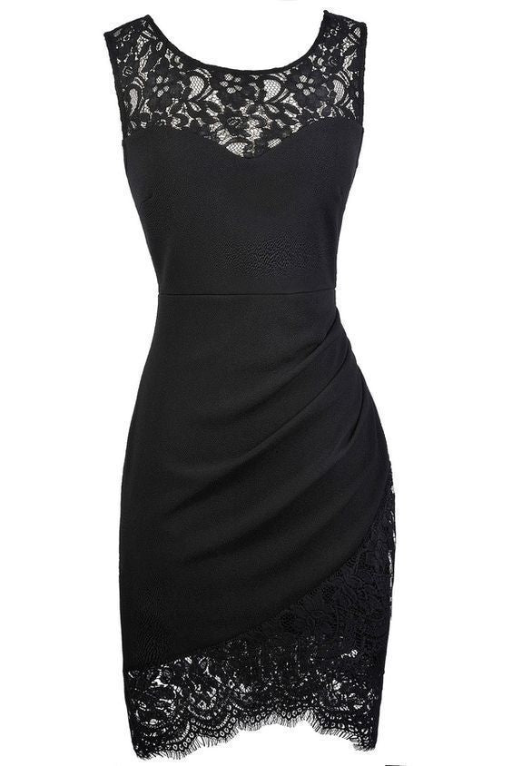 Black Dress,Pencil  Dress,Fashion Homecoming Dress cg913