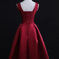Lovely Green Satin Short homecoming Party Dress, V-Neckline Bridesmaid Dress  cg9504