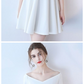 Solid Color V-Neck Short Sleeves A-Line homecoming Dresses  cg967